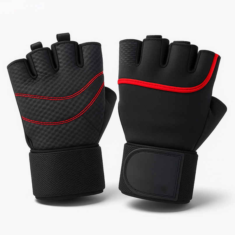 Spanker Sports Gym Gloves for Men, Half-Finger Workout Gloves with Wrist Support & Padded Palm
