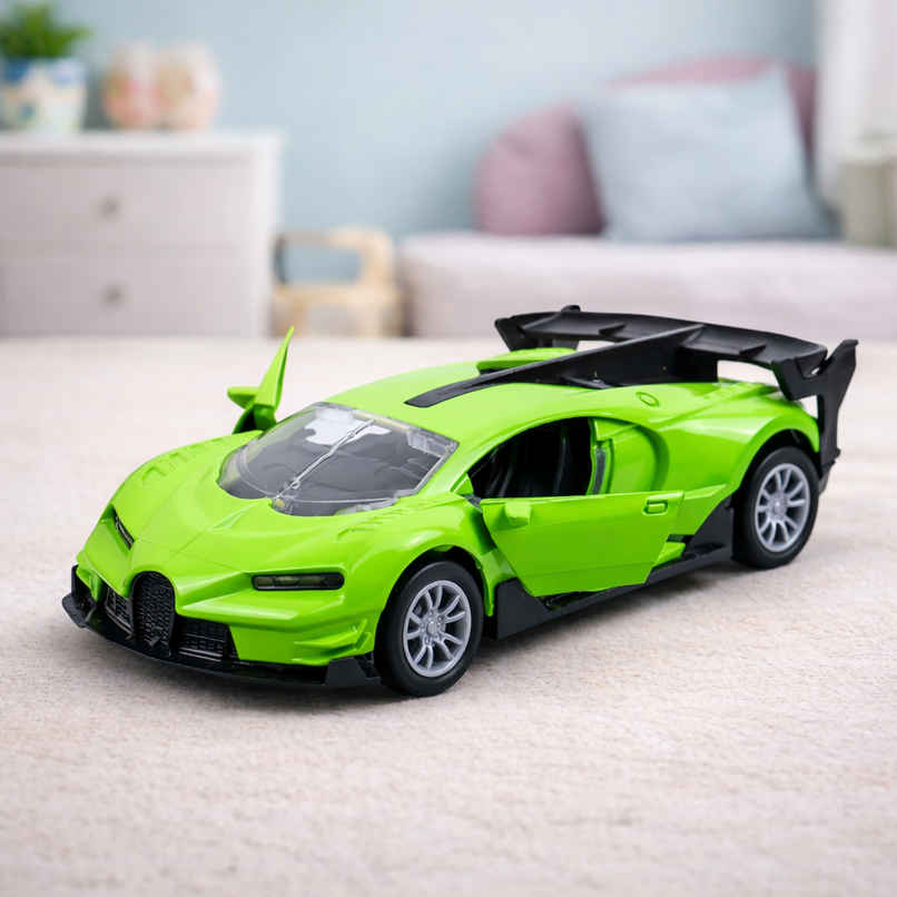 Toyshine 1:32 Scale Die Cast Sports Model Vehicle Toy Car With Pull Back, Green