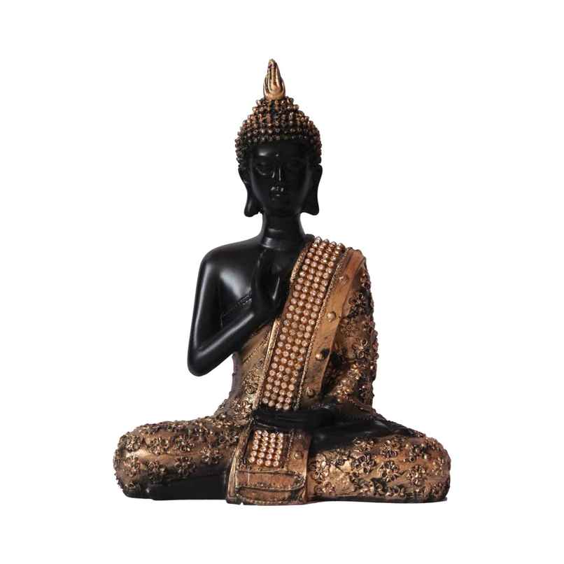 eCraftIndia Royal Gold Adorned Buddha Idol - Unique Handcrafted Meditation Statue Decor