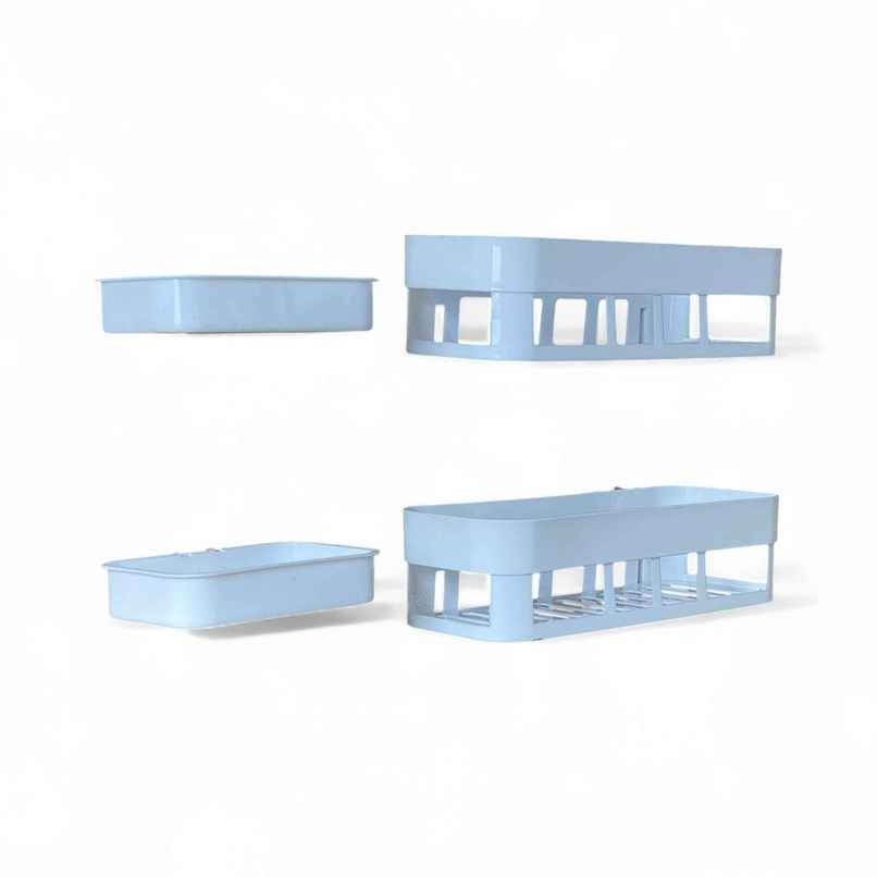 Bathroom 3Shelf + 3Soap Dish Holder | Self-Adhesive Rack for Wall