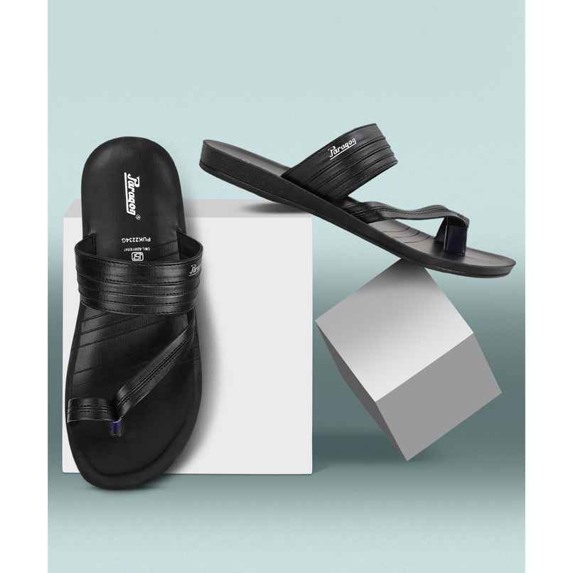 Paragon Men's Black Pu Sandals PUK2234G UK 10 Paragon Men's Black Pu Sandals PUK2234G UK 10