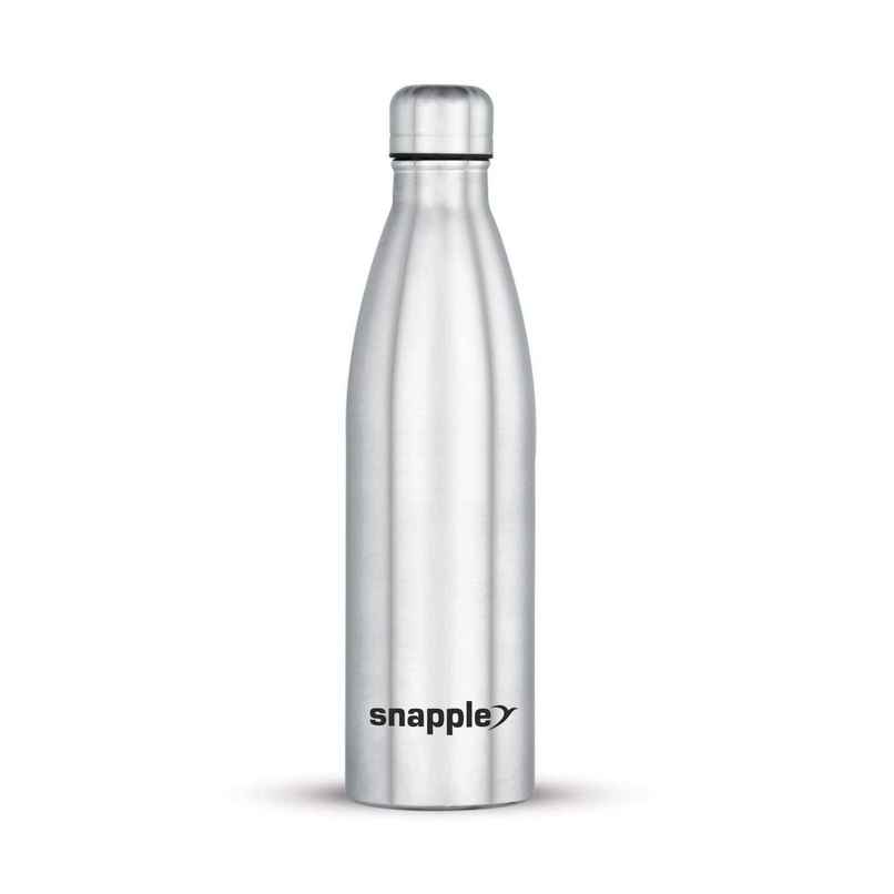 Snapple Stainless Steel Hydra Single Wall Fridge Bottle | Silver | 1 L Snapple Stainless Steel Hydra Single Wall Fridge Bottle | Silver | 1 L