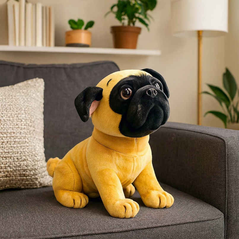Spanker Sitting Puppy Soft Toy Cute Plush Dog for Kids Decor - 23 cm