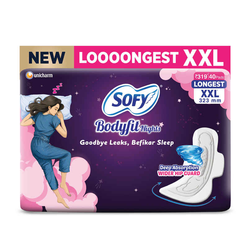 Sofy Women Bodyfit Night Longest Sanitary Pads | XXL - 40 pcs Sofy Women Bodyfit Night Longest Sanitary Pads | XXL - 40 pcs
