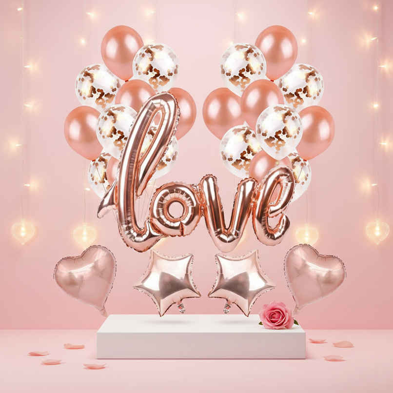 Rose Gold Love Balloons Decoration Kit | Party Propz