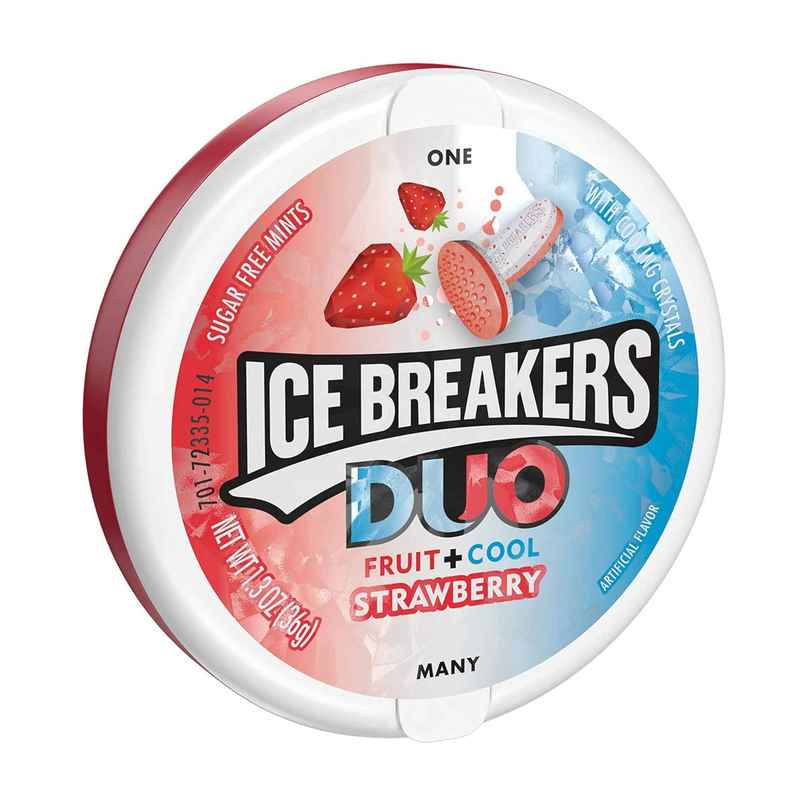 Ice Breakers Duo Strawberry Sugar Free Mint Candies Ice Breakers Duo Strawberry Sugar Free Mint Candies