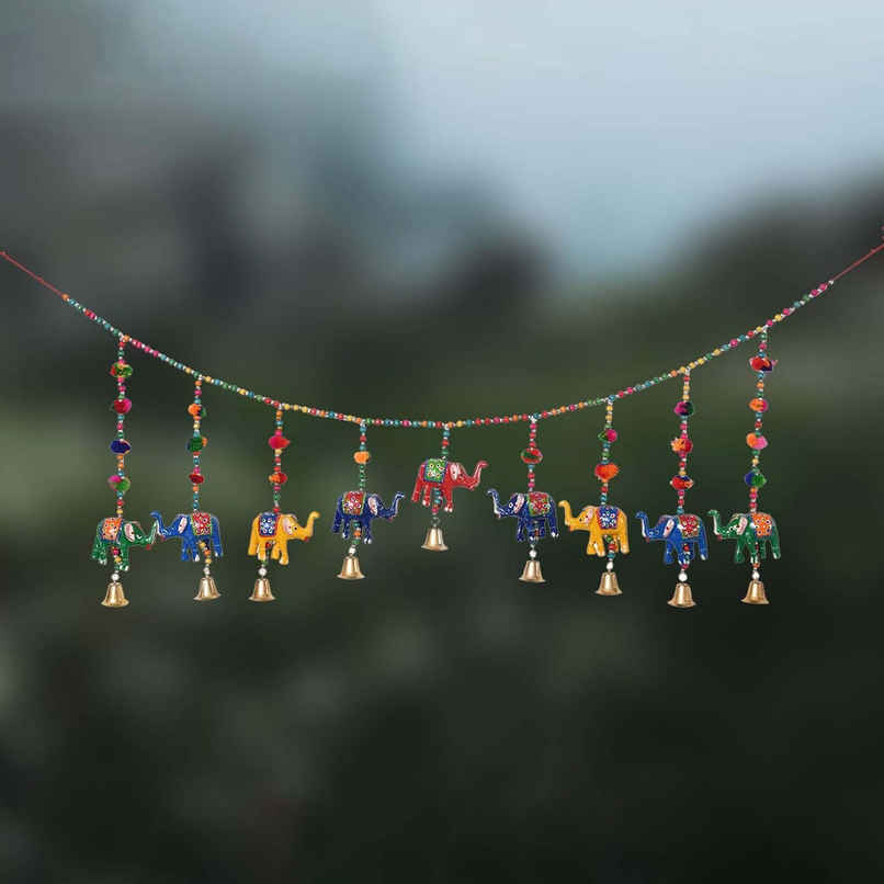 Elephant Door Hanging Toran | Multicolour | Samsidhi