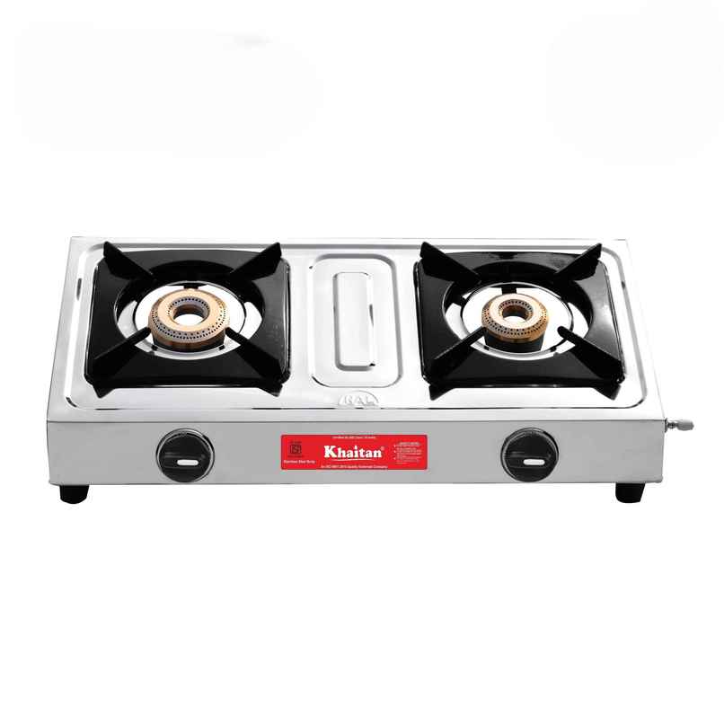Khaitan 2 Burner Classic Stainless Steel Manual Gas Stove Khaitan 2 Burner Classic Stainless Steel Manual Gas Stove