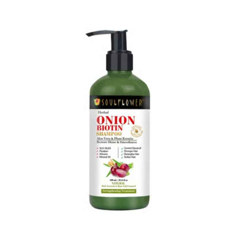 Soulflower Onion Biotin Shampoo with Aloevera & Plant Keratin 