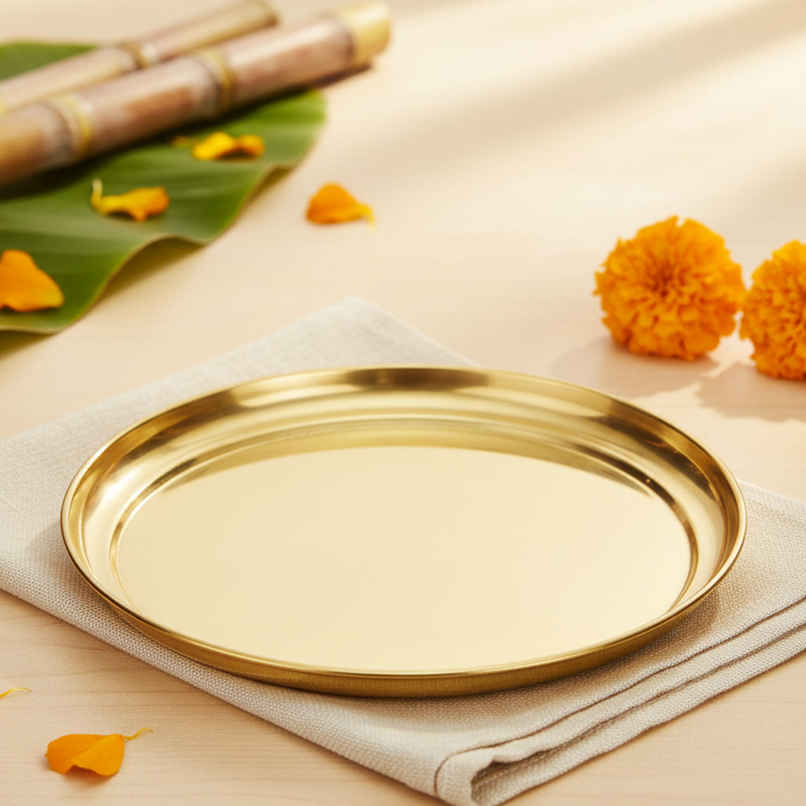 Puja Thali Golden | 9 inch | Chandar