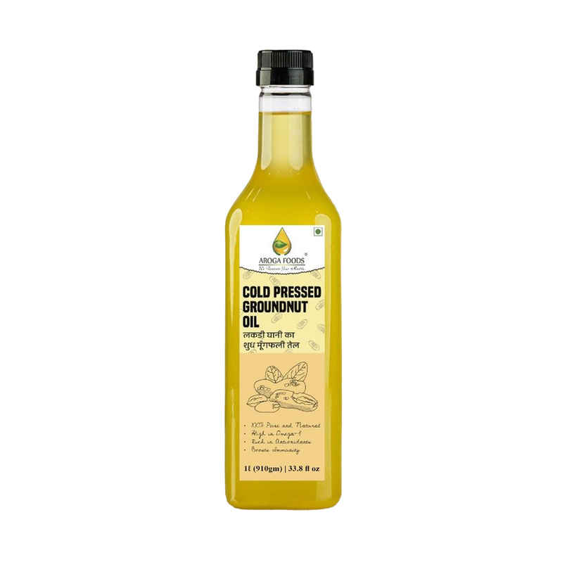 Aroga Foods Groundnut (Peanut) Cold Pressed Oil | Healthy Cooking Oil