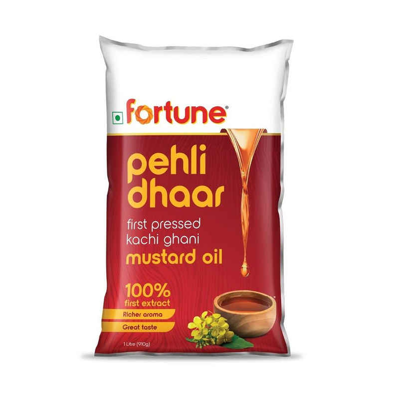 Fortune Pehli Dhaar Kachi Ghani Wood pressed Mustard Oil Pouch Fortune Pehli Dhaar Kachi Ghani Wood pressed Mustard Oil Pouch