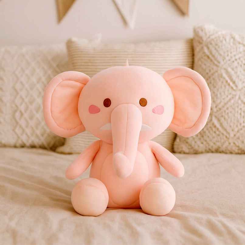 Spanker Elephant Soft Toy Cute Mini Plush with Blush Cheeks | Pink - 17 cm Spanker Elephant Soft Toy Cute Mini Plush with Blush Cheeks | Pink - 17 cm
