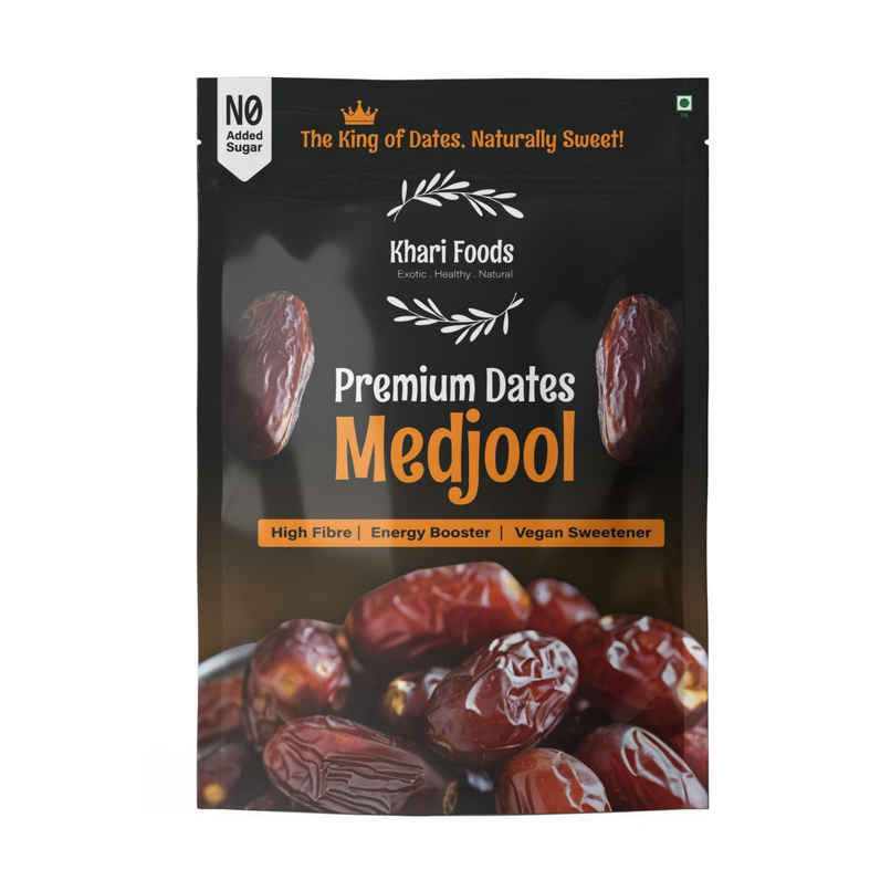 Khari Foods Premium Medjool Dates | Energy Boost Khajur, Dry Fruit Soft Khajoor