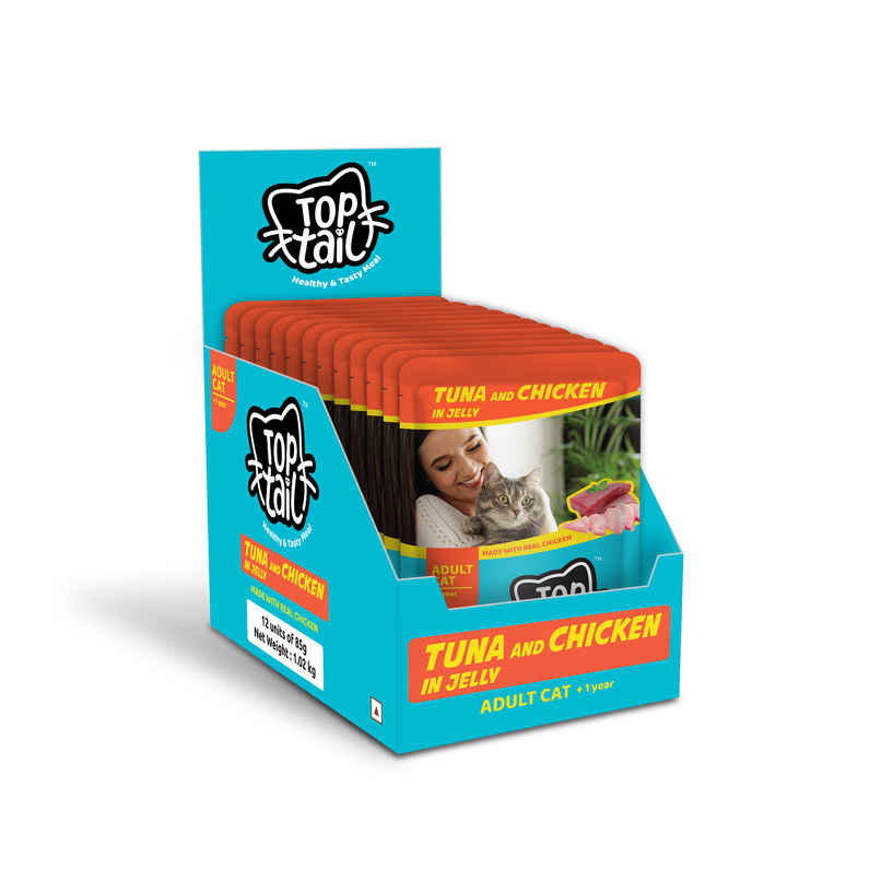 Top Tail Adult Wet Cat Food Tuna and Chicken in Jelly