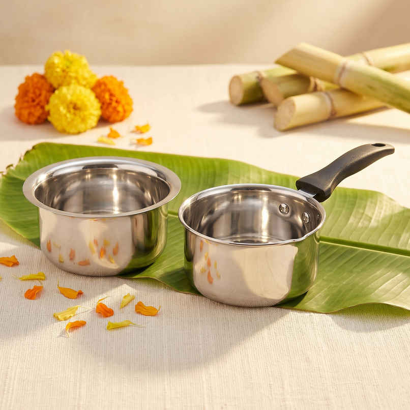 Jensons 2 Pcs Cookware Set Saucepan & Tope 1.1 Liter Induction Compatible