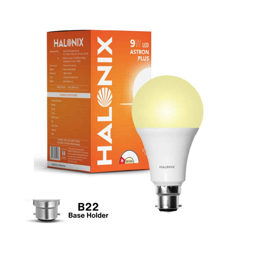 Halonix 9W Yellow Warm White Led Bulb | B22 Base Holder