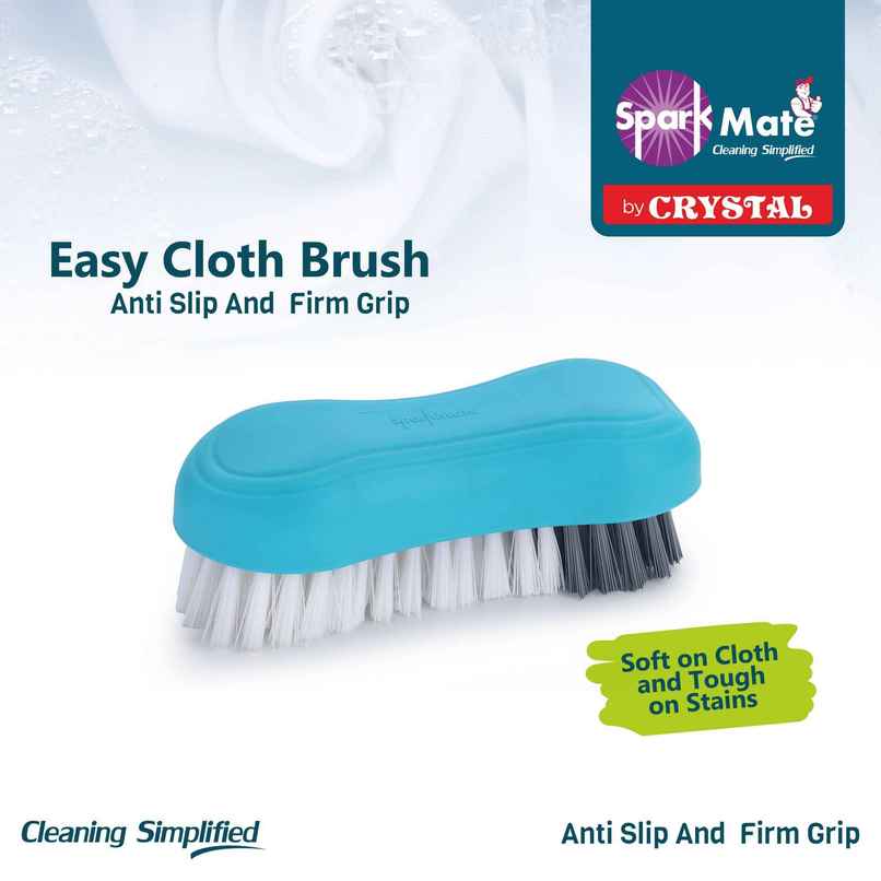 Sparkmate By Crystal Premium Cloth Brush With Soft & Hard Bristles Assorted Plastic Sparkmate By Crystal Premium Cloth Brush With Soft & Hard Bristles Assorted Plastic