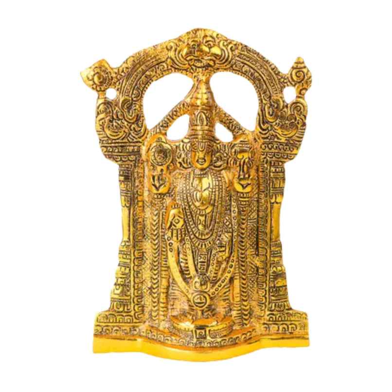 Tirupati Balaji Venkateshwara Gold Polish Wall Hanging | Devnidhi