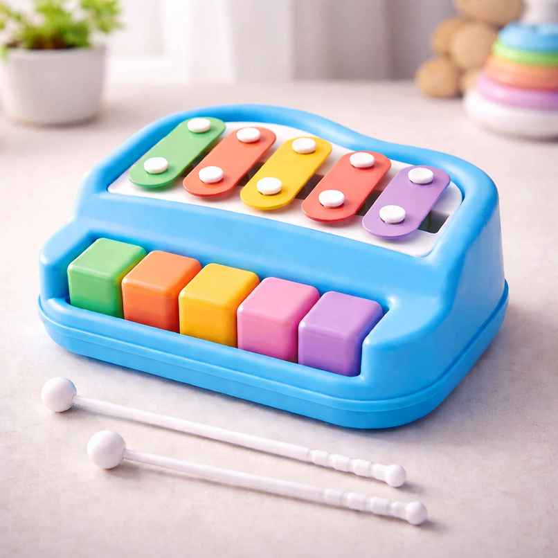 Toyshine Musical Xylophone And Mini Piano, Non Toxic, Non-Battery, Assorted Color Toyshine Musical Xylophone And Mini Piano, Non Toxic, Non-Battery, Assorted Color