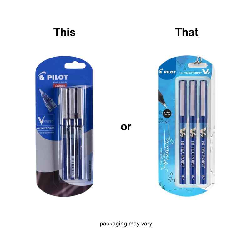 Pilot Hi-Tecpoint V7 Blue Pen (Pack of 3)