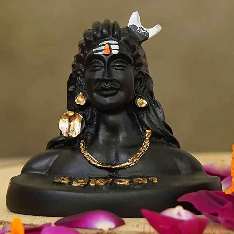 Tied Ribbons Small Adiyogi Statue Shiva Idol Showpiece | 7 cm