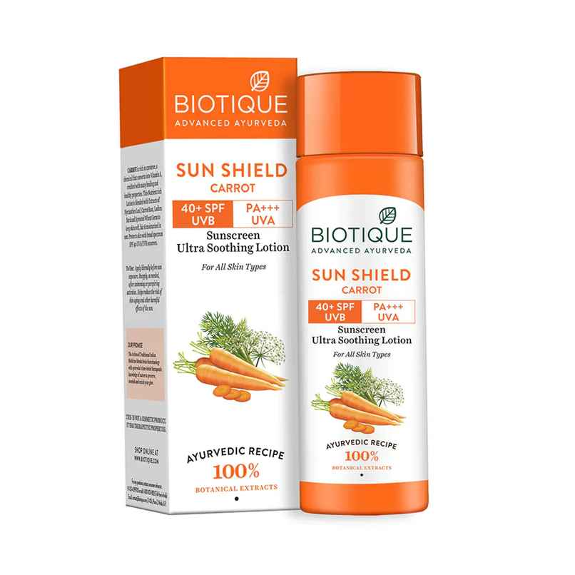 Biotique Sun Shield Carrot 40+Spf Sunscreen Lotion Biotique Sun Shield Carrot 40+Spf Sunscreen Lotion