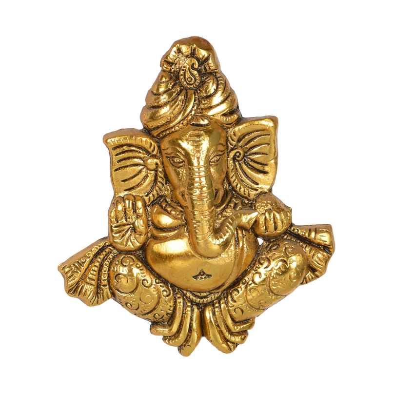 Ganesh Ji Ashirwad Mudra Wall Hanging in Gold Polish | Devnidhi Ganesh Ji Ashirwad Mudra Wall Hanging in Gold Polish | Devnidhi
