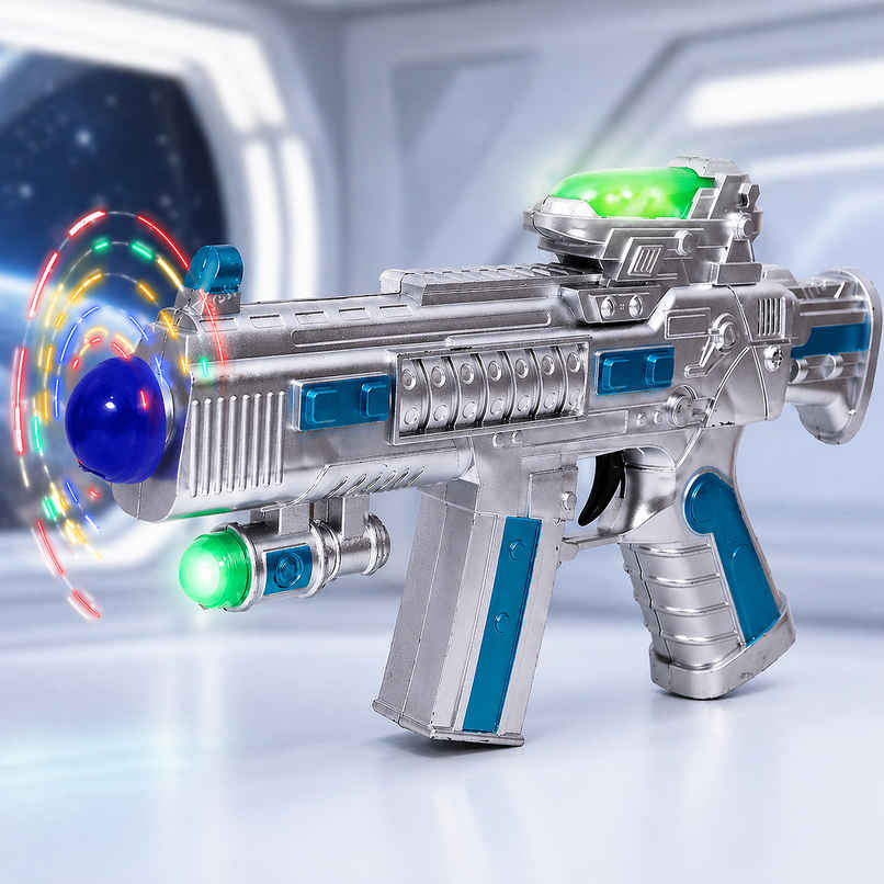 Toyshine Space Musical Toy Gun For Kids With Flashing Lights - Assorted