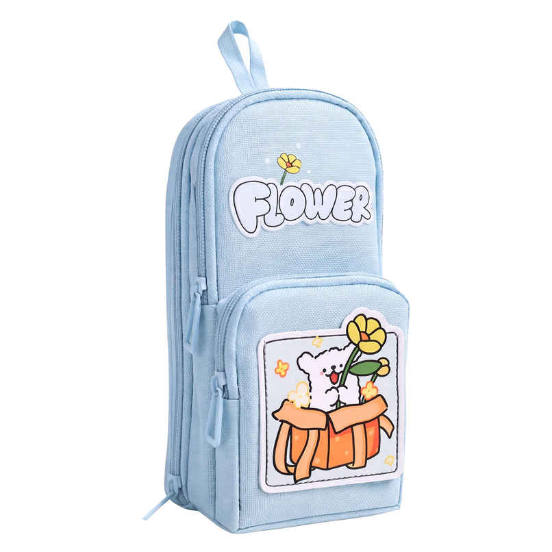 Toyshine Sunflower EVA Hardtop Pencil Pouch Large Capacity | Blue
