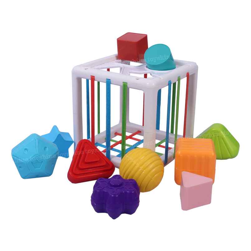 Toyshine Shape Sorter Montessori Toy, Activity Cube for Babies & Toddlers, 6-18 Months