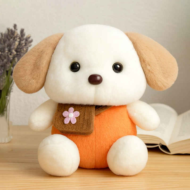 Spanker Cute Puppy Soft Toy Plush Dog with Outfit for Kids | 19 cm