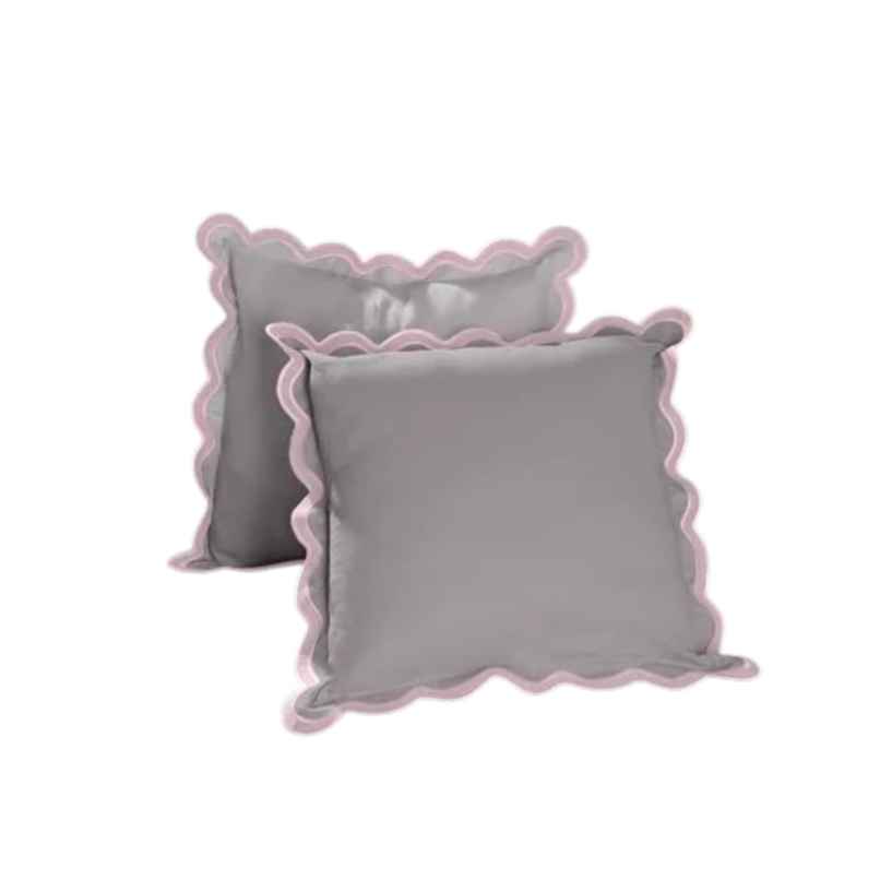 Folkulture Cotton Cushion Covers, Set of 2, 18 x 18 inch, Lilac Mist