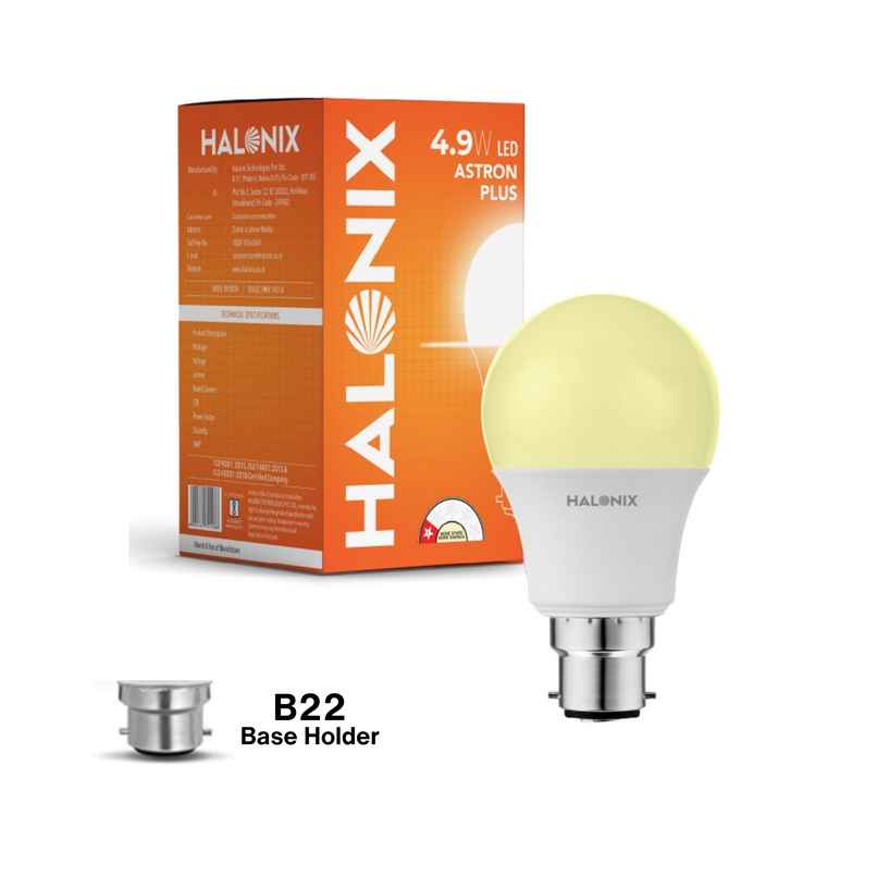 Halonix 4.9W Warm White Yellow Led Bulb | B22 Base Holder