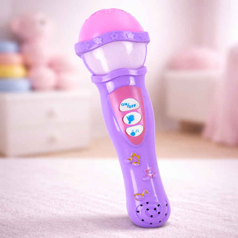 Toyshine Musical Microphone Singing Mic Toy With Lights and Clear Sound | Purple