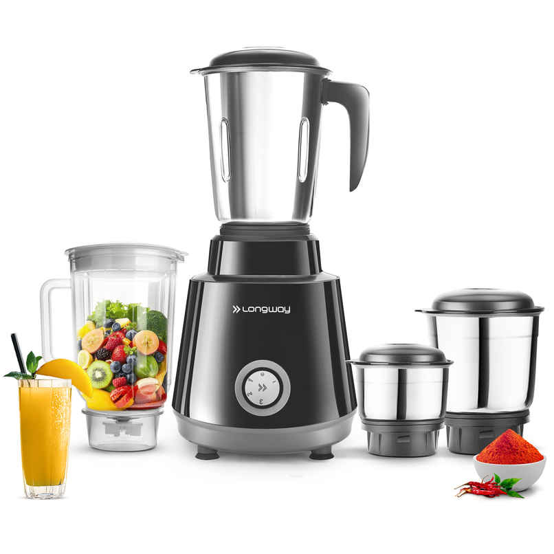 Roto Max Up to 750W Max Output Juicer Mixer Grinder | 2 Years Warranty | 4 Jars | Black & Grey Roto Max Up to 750W Max Output Juicer Mixer Grinder | 2 Years Warranty | 4 Jars | Black & Grey