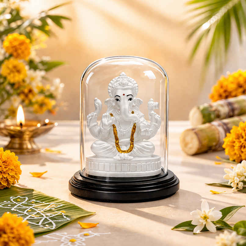 Silver Ganesha Idol for Pooja | 2 g | PNG Jewellers