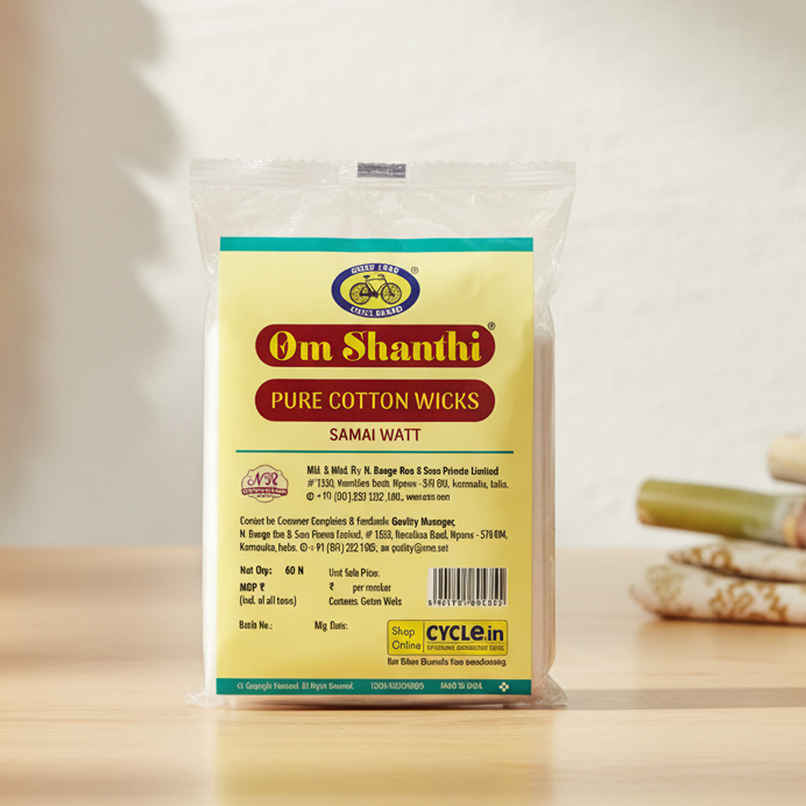 Om Shanthi Long Cotton Wicks Samai Watt | Cycle