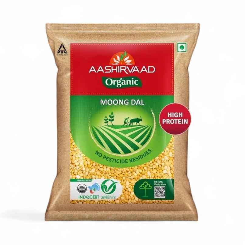 Aashirvaad Organic Moong Dal | Split | Dhuli | Rich in Protein Aashirvaad Organic Moong Dal | Split | Dhuli | Rich in Protein