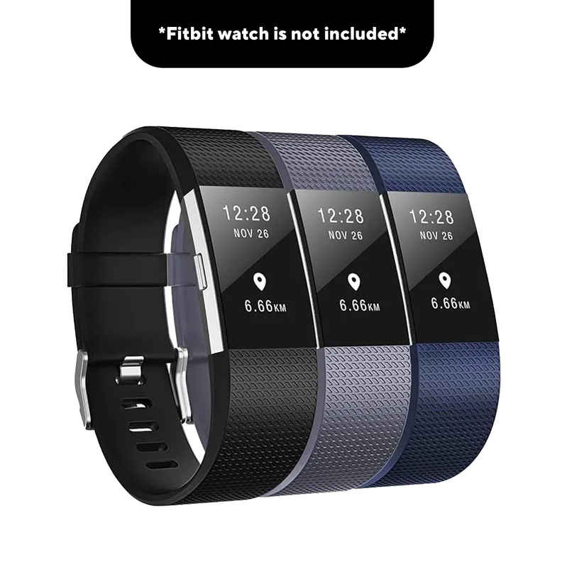 Sounce Pack of 3 Belts|Straps Compatible for Fitbit Charge2 Bands | 3 Units | Large, (Multi colour)