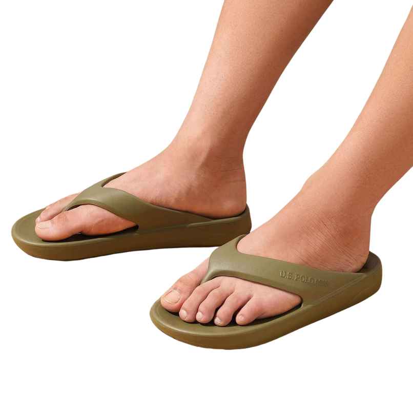 U.S. Polo Assn. Men's | Men Axel 2.0 Foam Walk Flip Flop | Green | UK 10