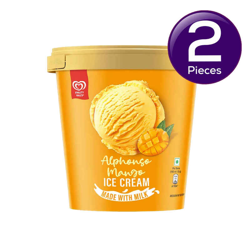 Kwality Wall's Alphonso Mango Ice Cream Tub Combo