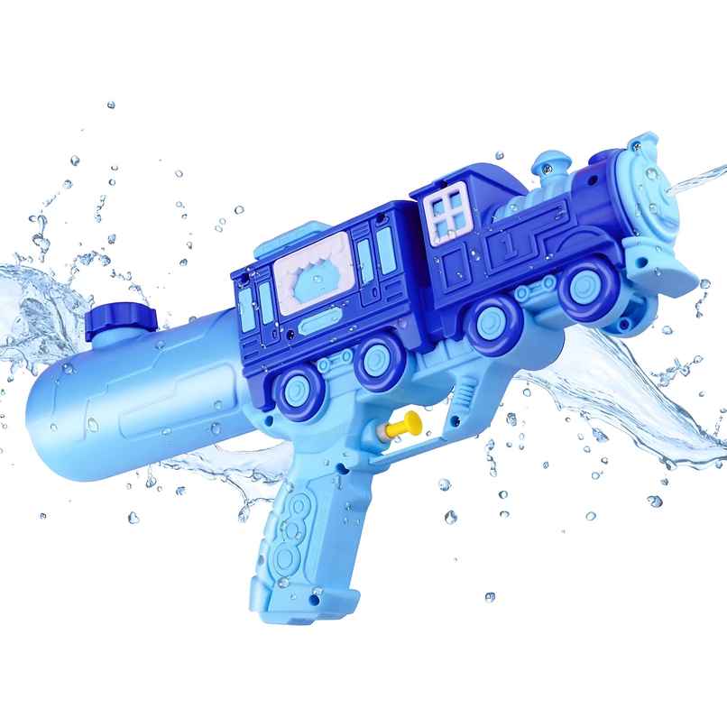 Toyshine Train Model High Pressure Water Gun - Holi Toy With 400ml Tank | Blue