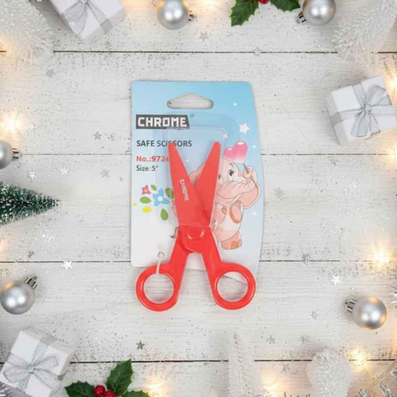 Chrome Kids Safe Scissors (Size -5") Assorted Color