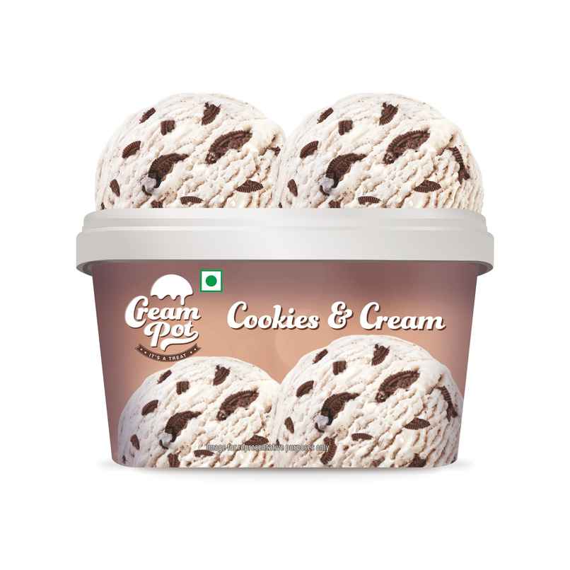 Cream Pot Cookies Cream Ice Cream Tub