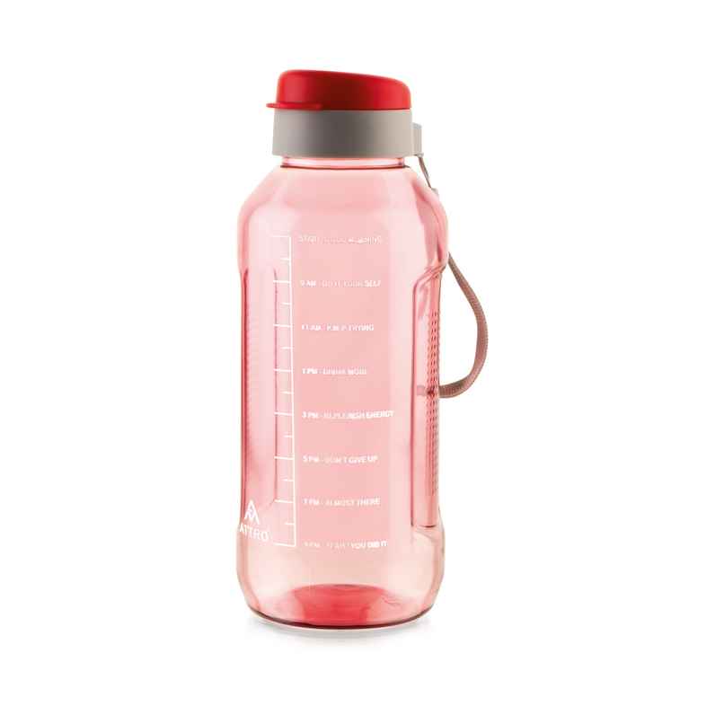 Attro Ultra Pro Motivational 2 L Water Bottle | BPA-free | Leak | Proof | Nylon Strap | Red