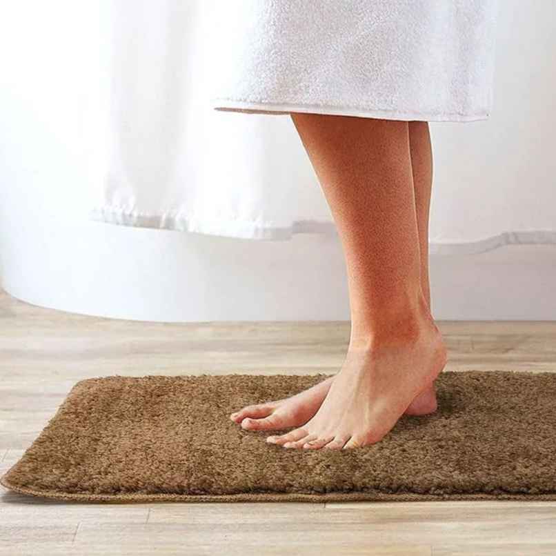 Bianca Soft Cotton Anti Slip Bath Mat | 41 x 61 cm | Benz Solid | Mouse