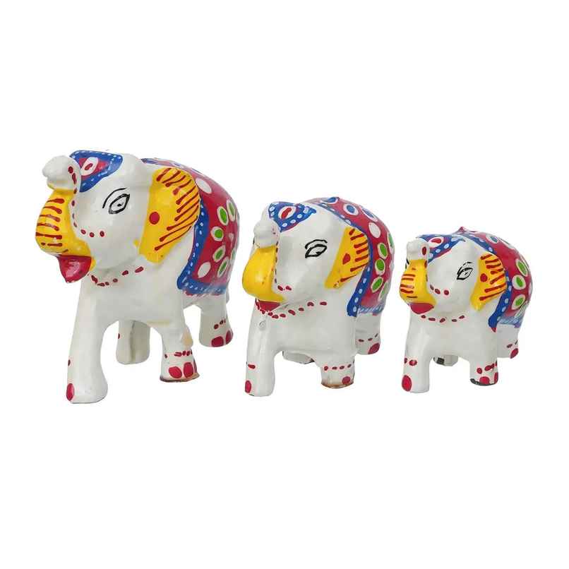 Casacraft Pepperfry Elephant Good Luck Figurine Set | Multicolor Handcrafted Showpieces For Home Casacraft Pepperfry Elephant Good Luck Figurine Set | Multicolor Handcrafted Showpieces For Home