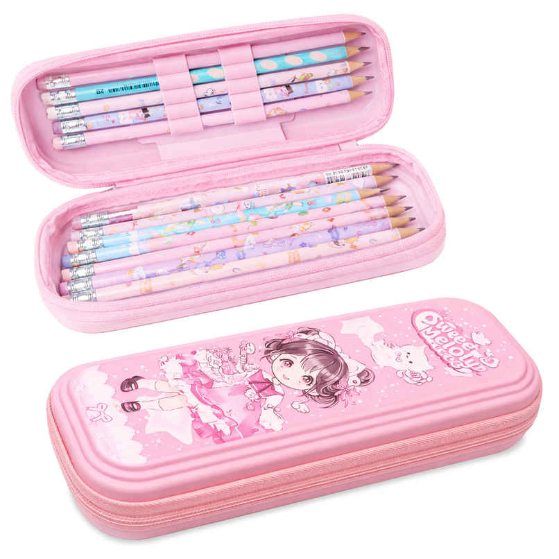 Toyshine EVA Hardtop Pencil Pouch Double Compartment | Pink