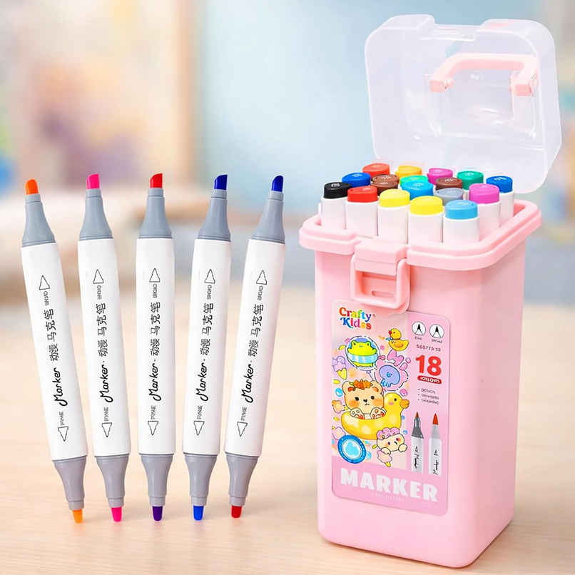 Toyshine Twin Tip Coloring Sketch Markers Set | Pink